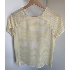 Zara • XS • Striped Open Button Back Short Sleeve